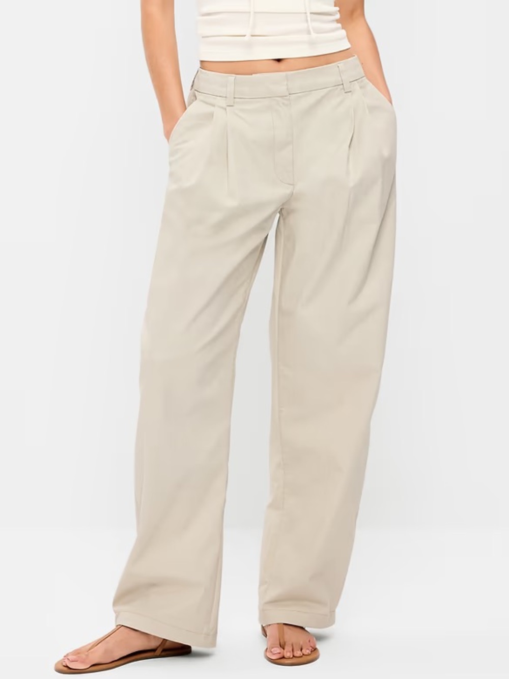 High-Waisted Twill Barrel-Leg Pants NWOT Sz 8